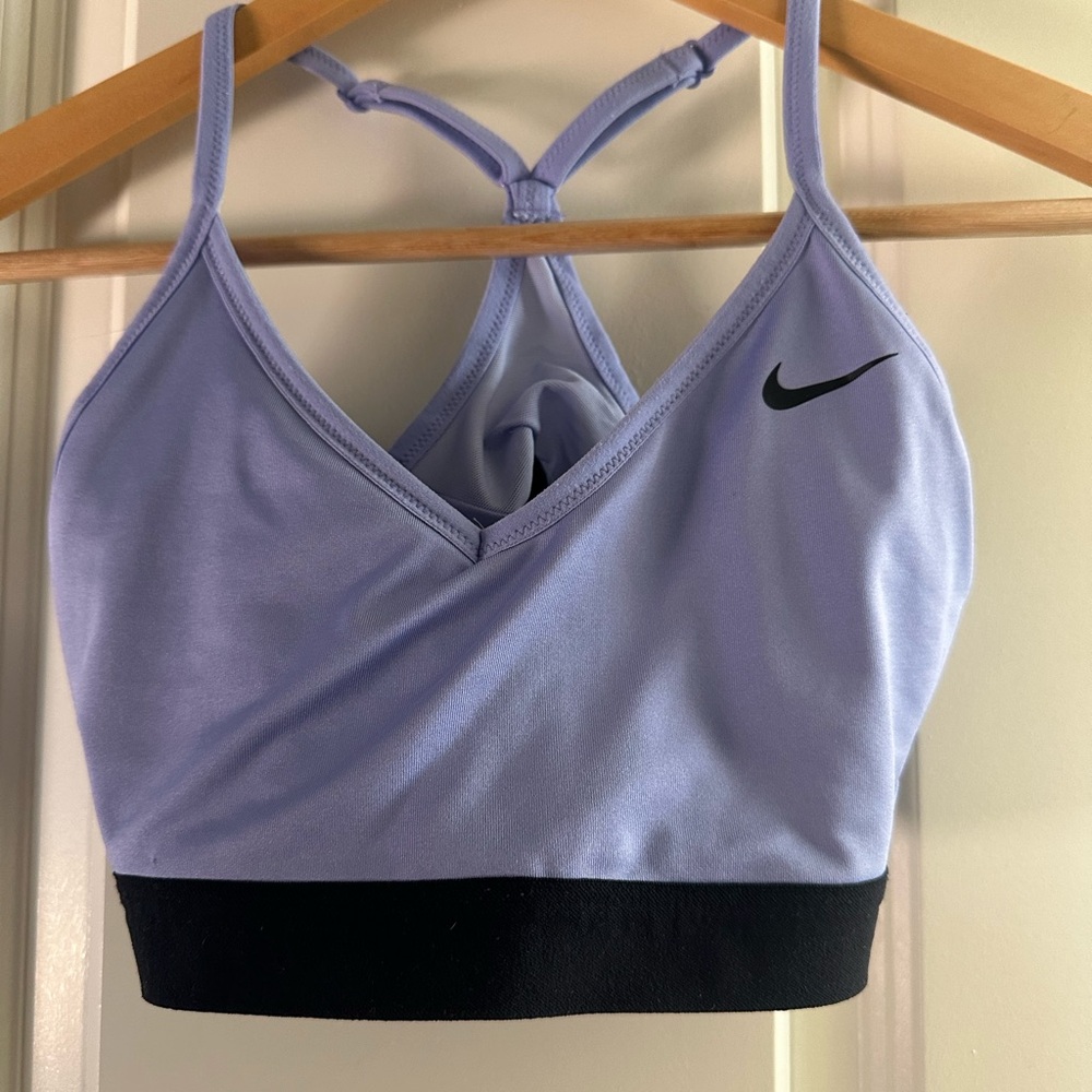 Nike Women's Lavender and Black Sports Bra
